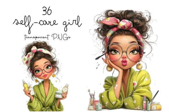 Download Quirky Self-Care Fashion Girl Clipart - Car Collection