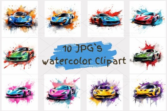 Download Sport Car Watercolor Clipart, JPG 1S-38 - Car Collection