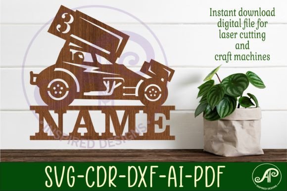 Download Dirt Racer Sprint Car Name Sign Svg - Car Collection