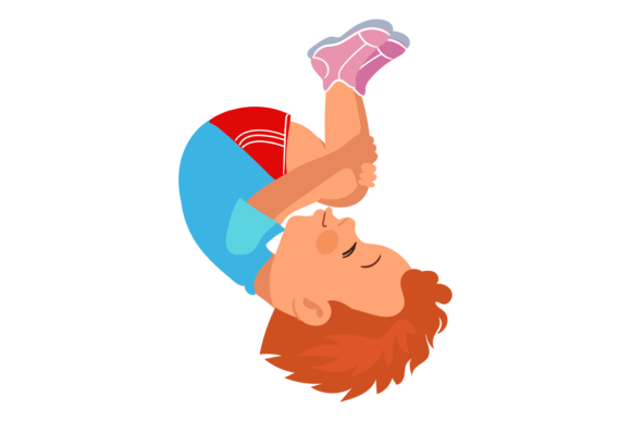Download Kid Somersault. Active Boy. Playful Cart - Car Collection
