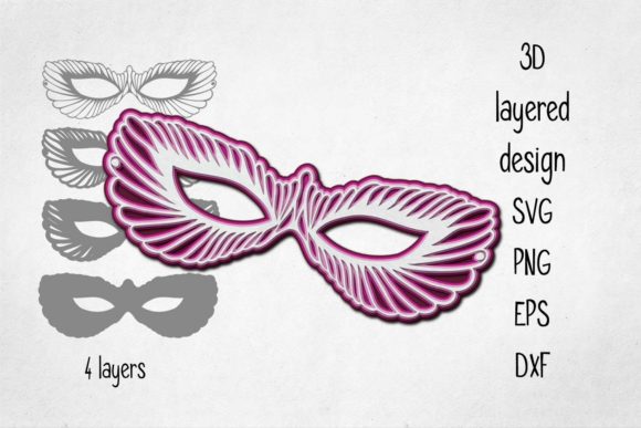 Download 3D Layered Carneval Mask - Car Collection