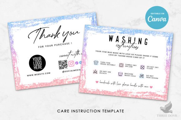Download T-Shirt Washing Care Instruction Card - Car Collection