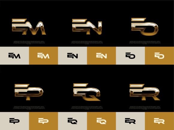 Download 6 Sets of EM-ER Initials Luxury Logos - Luxury Collection