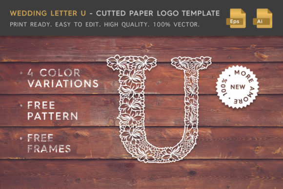 Download Wedding Letter U - Logo Template - Wedding Collection
