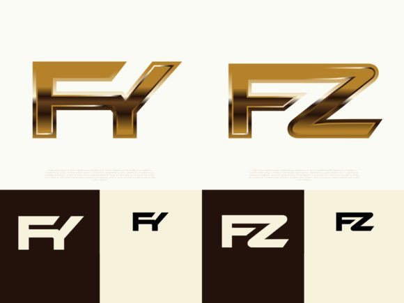 Download 2 Sets of FY-FZ Initials Luxury Logos - Luxury Collection