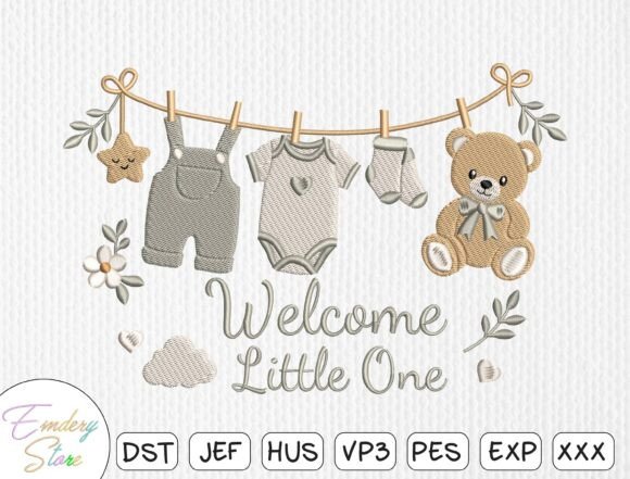 Download Newborn &amp; Baby Shower Embroidery Design - Shower Collection